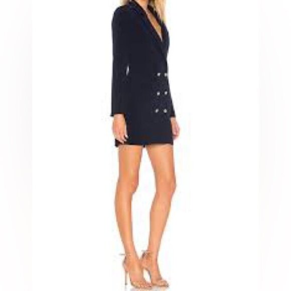 Superdown Madeline navy blue blazer dress Sz S - Picture 1 of 16